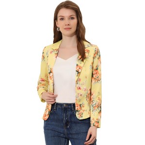 INSPIRE CHIC Women's Notched Lapel Open Front Business Casual Blazer - 1 of 4