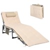 Tangkula 4-Level Oversize Folding Chaise Lounge Adjustable Outdoor Beach with Removable Cushion - 2 of 4
