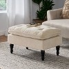 NicBex Modern 28.5" Rectangle Ottomans Wood Footstools with Button Tufted and Turned Legs for Bedroom and Living Room - 4 of 4