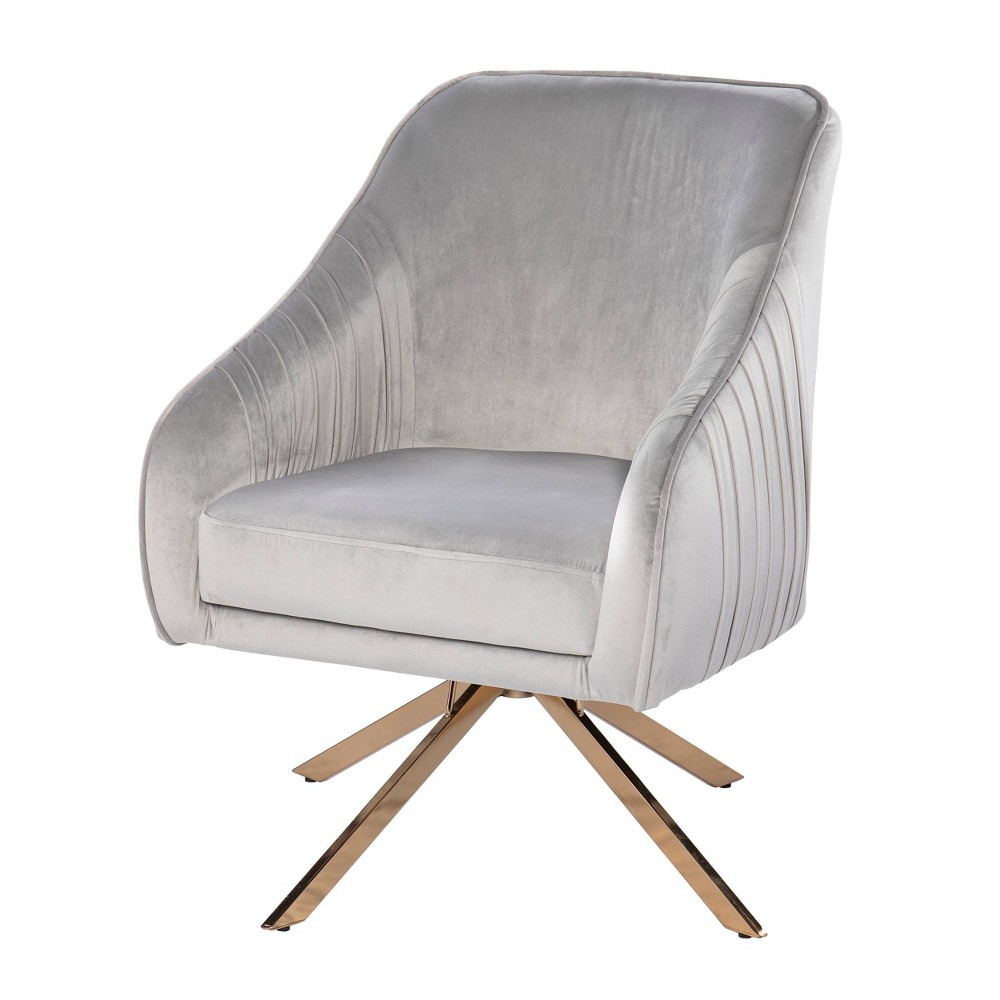 Photos - Chair Tralesford Upholstered Accent  Silver/Champagne - Aiden Lane