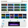 AOXUN Fireplace TV Stand with 36" Electric Fireplace, LED Light Entertainment Center, 2 Tier TV Console Stand for TVs Up to 80", White - 3 of 4