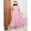 Clearlove Women's Summer Plus Size Dress Ruffle Cap Sleeveless V Neck Side Split Long Beach Maxi Dress - 2 of 4
