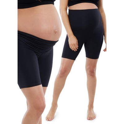 Ingrid & Isabel Basics Maternity Bike Short with Fold Down Panel Bundle 2 Pack - image 2