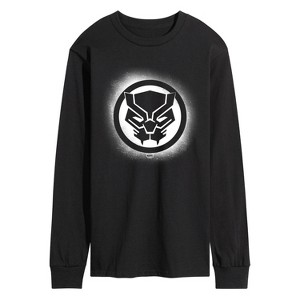 Men's - Marvel - Black Panther Spray Paint Logo Long Sleeve Graphic T-Shirt - 1 of 3