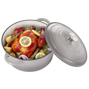 SEVOBAL Pots and Pans 6 Quart Enameled Dutch Oven Pot Cast Iron Dutch Oven for Cooking, Non-stick Enamel Coated Cookware, Gray, 13.39"*11.81"*6.3" - 1 of 4