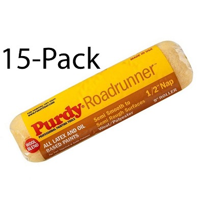 Genuine Purdy 15 Pack Roadrunner 50/50 9" x 1/2" Nap Roller Covers 144654093-15PK