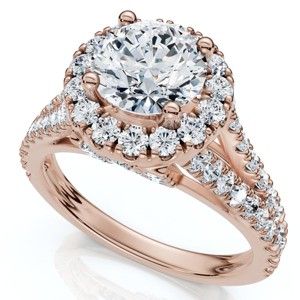 Pompeii3 1 3/4Ct Diamond & Moissanite Halo Engagement Ring in 10k Gold - 1 of 4