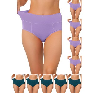 INSPIRE CHIC Women's High Waist Available in Plus Size Tummy Control Briefs 10 Packs - 1 of 4