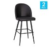 Taylor & Logan 2pk Barstools Black: Faux Leather, Counter Height, Metal Frame - 4 of 4