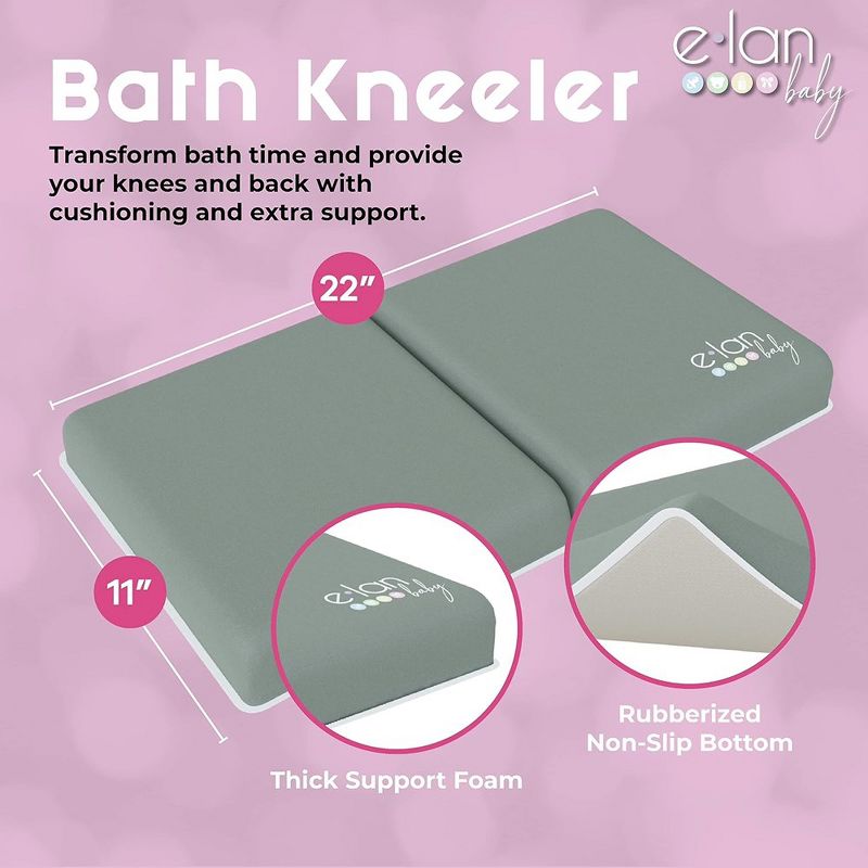 Elan Baby Bath Kneeler and Elbow Rest Pad Set, Non-Slip Design, Includes 4 Toy Pocket Organizers, Waterproof and Easy to Clean, 5 of 8