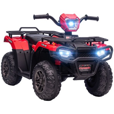 Aosom 12V Kids ATV Battery-Operated with AUX Port & USB, Kids 4 Wheeler with Tough Wear-Resistant Tread, Electric Four Wheeler Kids Ride on Car