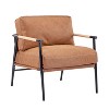 NicBex Modern Accent Chair 27.56" Plush Cushion Seat, Minimalist Metal Frame & Wooden Armrests, Cozy Living Room, Bedroom, Office Chair - 4 of 4
