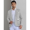 Lars Amadeus Men's Classic Fit Single Breasted Prom Formal Striped Blazers - 2 of 4