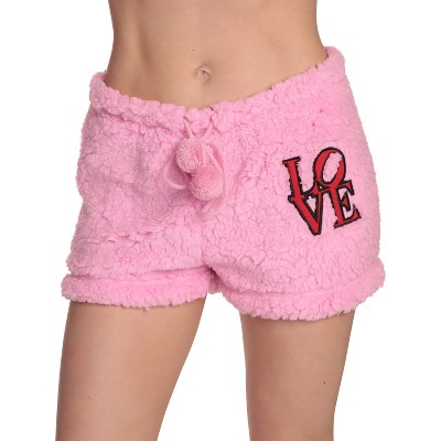 Just Love Womens Plush Faux Sherling Soft Pajama Shorts - PJ Bottoms Sleepwear