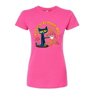 Women's - Pete the Cat - Piping Hot Coffee Fitted Graphic T-Shirt - 1 of 3