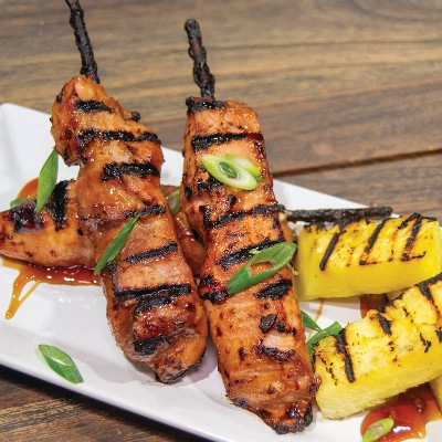 Gourmet Specialty Foods Pineapple Teriyaki Loin Pork Skewers Boneless - 1lb