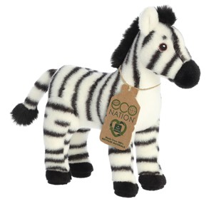 Aurora Eco Nation 10" Zebra White Stuffed Animal - 1 of 4