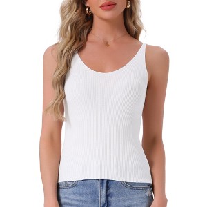 INSPIRE CHIC Womens Loungewear Sleeveless Spaghetti Strap Basic Soft V Neck Cami Solid Casual Camisole Tank Pajama Tops - 1 of 4