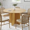 SpassWay 30"H Round Wood Dining Table Kitchen Table Conference Table with Criss Cross Legs - 2 of 4