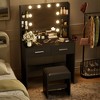 LACOO 32" Makeup Vanity Table Set with Adjustable Lights, Shelves and Drawers - 3 of 4
