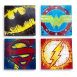 Silver Buffalo DC Comics Graffiti Superhero Logos Glass Coasters | Set of 4
