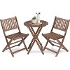 Maliang 3-Piece Acacia Wood Bistro Set, with 1 Coffee Table and 2 Foldable Chairs - 2 of 4