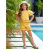 Golden Bloom Eyelet Puff Sleeve Top and Ruffle Shorts Set Mia Belle Girls - 4 of 4
