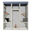 62" Outdoor Cat Enclosure with Roof,Wooden Outdoor Cat House with 2 Shelters and Platforms,Weatherproof Catio for Multiple Cats-Maison Boucle - 4 of 4