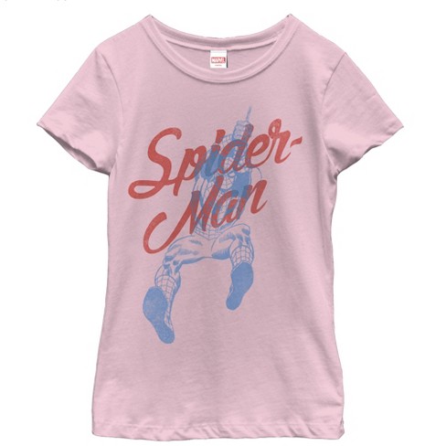 Pink best sale spiderman shirt