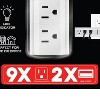 RAYOVAC® Portable Power Strip and Charger Wall Tap, 9 AC Outlets and 2 USB Ports in White - 4 of 4