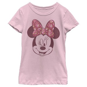 Girl's Disney Rose Bow Minnie T-Shirt - 1 of 4