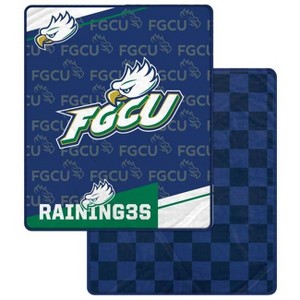 NCAA Florida Gulf Coast Eagles Diagonal Ghost Checker Double Sided Blanket - 1 of 3