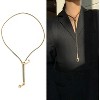 Zipper Pendant Necklace Stainless Steel Gold Hip Hop Jewelry Unisex - 3 of 4