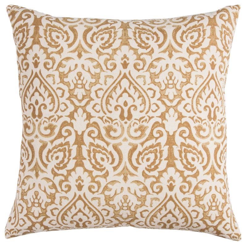 22&#34;x22&#34; Oversize Dulane Damask Poly Filled Square Throw Pillow Yellow - Rizzy Home, 1 of 6