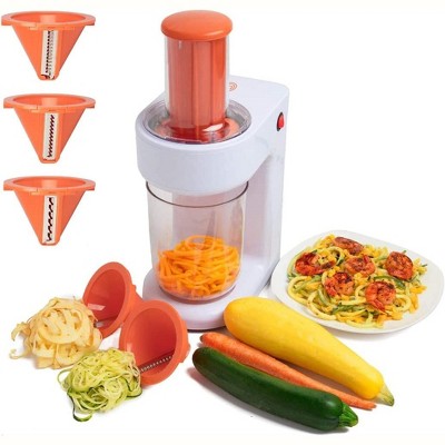 MasterChef Electric Spiralizer- 3-in-1 Vegetable Noodle Pasta Maker- Veggie Slicer and XL Hopper (w Free Recipe Guide)- Great Christmas Gift for Cooks