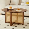 Sapphtopaz Round Dining Table 31.5" Solid Wood and Rattan Workmanship Dinette Table Kitchen Table - 4 of 4