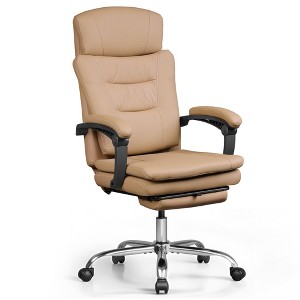 GALAXHERO Executive Leather Home Office Chair with Footrest, High Back Heavy Duty Ergonomic Desk Chair, Big and Tall with Lumbar Support - 1 of 4