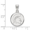 Black Bow Jewelry 14k White Gold Michigan State Spartans NCAA Medium Pendant - 2 of 3