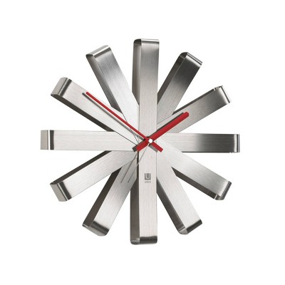 12" Ribbon Wall Clock Steel - Umbra