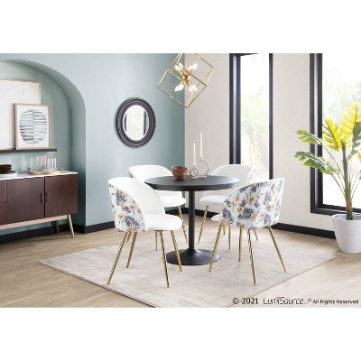 36" Dakota Black Distressed Wood & Metal Round Dining Table