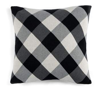 Shiraleah Black and White Plaid Square Anderson Pillow