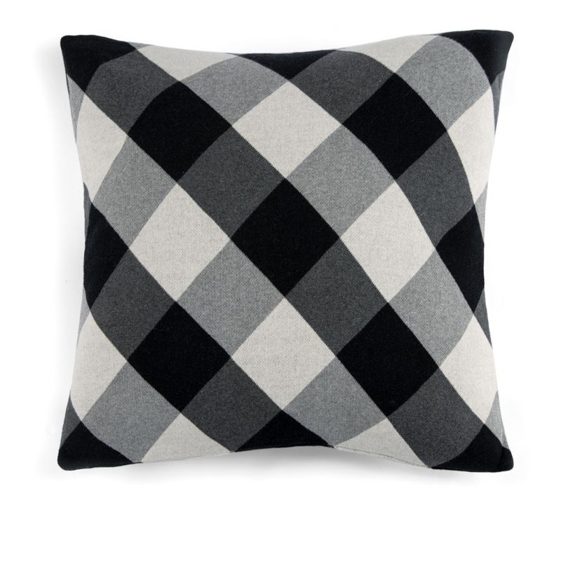 Shiraleah Black and White Plaid Square Anderson Pillow, 1 of 5