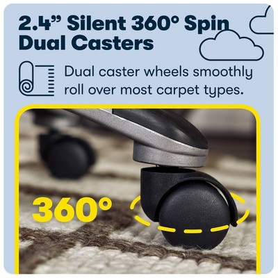 Executive Swivel Office Chair with Lumbar Support, Black Faux Leather