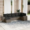 vidaXL 7 Piece Patio Sofa Set with Cushions Gray Poly Rattan - Gray Without Table - 2 of 4