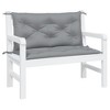 vidaXL Garden Bench Cushion Set of 2 Grey Oxford fabric (100% polyester) - 3 of 4