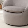 31" Teddy Fabric Barrel Swivel Accent Chair with Plush Cushion - 3 of 4