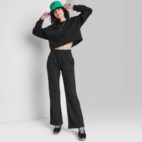 Women's High-rise Wide Leg French Terry Sweatpants - Wild Fable