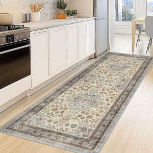 Washable Area Rug Vintage Foldable Thin Rug,Soft Low-Pile Non-Slip Stain Resistant Floor Indoor Outdoor Carpet - 1 of 4