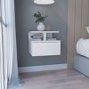 INFURNIC Nightstands Floating Nightstand with Single Drawer and Two-Tier Shelf Modern Wall-Mounted Design, White, 13.23"*14.02"*11.61" - 3 of 4