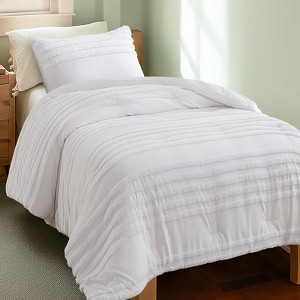 BAGOKIE Tufted Striped Bed Set with Comforter and Pillow Sham - 1 of 4
